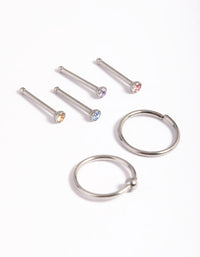 Surgical Steel Pastel Nose Stud 6-Pack - link has visual effect only