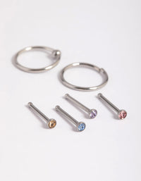 Surgical Steel Pastel Nose Stud 6-Pack - link has visual effect only