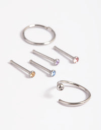 Surgical Steel Pastel Nose Stud 6-Pack - link has visual effect only