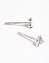 Sterling Silver Cubic Zirconia Stud Earrings - link has visual effect only