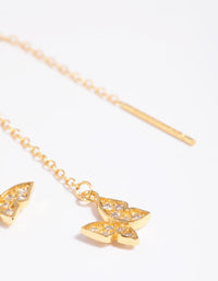 Gold Plated Sterling Silver Pave Butterfly Drop Earrings - link has visual effect only