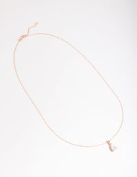 Rose Gold Plated Sterling SIlver Cubic Zirconia Pear Necklace - link has visual effect only