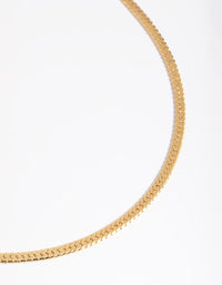 Gold Plated Herringbone Chain Necklace - link has visual effect only