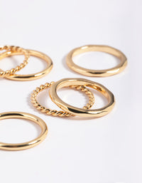 Gold Plated Band Ring Stack 6-Pack - link has visual effect only