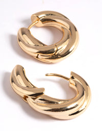 Gold Plated Brass Chubby Hoop Earrings - link has visual effect only