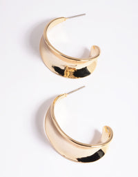 Gold Plated Brass Concave Hoop Earrings - link has visual effect only