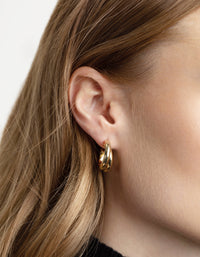 Gold Plated Twisted Hoop Earrings - link has visual effect only