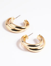 Gold Plated Twisted Hoop Earrings - link has visual effect only