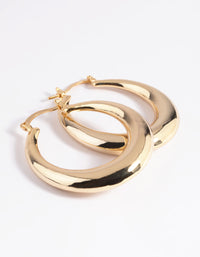 Gold Plated Brass Creole Hoop Earrings - link has visual effect only