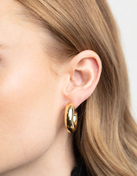 Gold Plated Brass Chubby Hoop Earrings - link has visual effect only