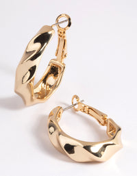 Gold Plated Twisted Hoop Earrings - link has visual effect only