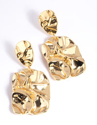 Gold Plated Molten Drop Earrings - link has visual effect only