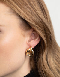 Gold Plated Door Knocker Stud Earrings - link has visual effect only