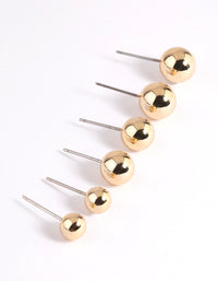 Gold Plated Brass Ascending Ball Stud Earrings - link has visual effect only