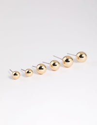 Gold Plated Brass Ascending Ball Stud Earrings - link has visual effect only