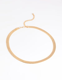 Gold Plated Wide Snake Chain Necklace - link has visual effect only