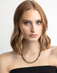 Gold Plated Wide Snake Chain Necklace - link has visual effect only