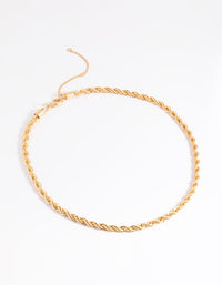 Gold Plated Rope Chain Necklace - link has visual effect only