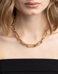 Gold Plated Rectangle Layered Necklace - link has visual effect only