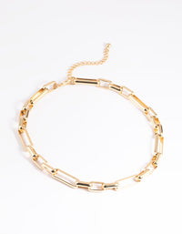 Gold Plated Rectangle Layered Necklace - link has visual effect only