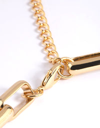 Gold Plated Rectangle Layered Necklace - link has visual effect only