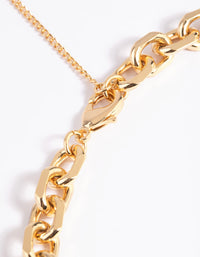 Gold Plated Fob Chain Necklace - link has visual effect only