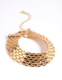 Gold Plated Watch Chain Bracelet - link has visual effect only