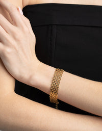 Gold Plated Watch Chain Bracelet - link has visual effect only