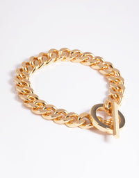 Gold Plated Brass Chunky Fob Bracelet - link has visual effect only