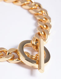 Gold Plated Brass Chunky Fob Bracelet - link has visual effect only