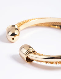 Gold Plated Smooth Cuff Bangle Bracelet - link has visual effect only