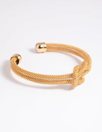 Gold Plated Knotted Cuff Bangle Bracelet - link has visual effect only