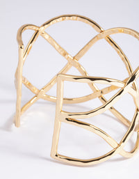 Gold Plated Geometric Cuff Bangle Bracelet - link has visual effect only