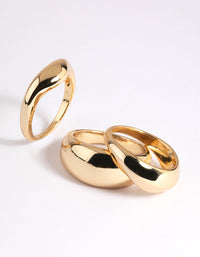 Gold Plated Dome Ring Stack Pack - link has visual effect only