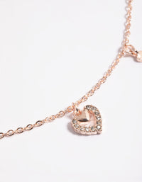 Rose Gold Heart Droplet Necklace & Earrings Set - link has visual effect only