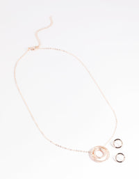 Gold Diamante Circle Necklace & Earrings Set - link has visual effect only