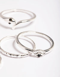 Silver Serpent & Evil Eye Rings 5-Pack - link has visual effect only