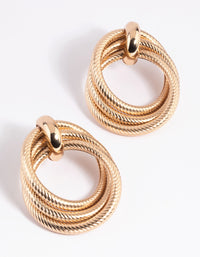 Gold Textured Knot Drop Earrings - link has visual effect only