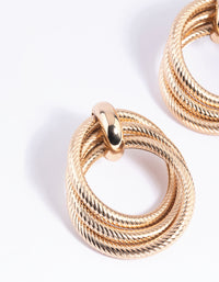 Gold Textured Knot Drop Earrings - link has visual effect only