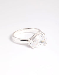 Silver Plated Cubic Zirconia Pear Ring - link has visual effect only