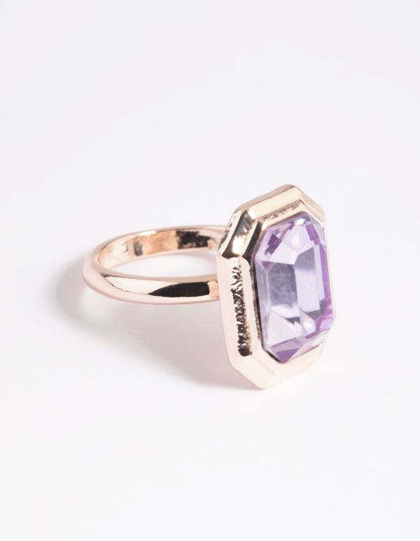 Rose Gold Lilac Cocktail Ring