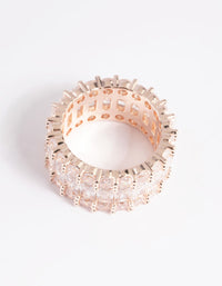 Rose Gold Cubic Zirconia Baguette Ring - link has visual effect only