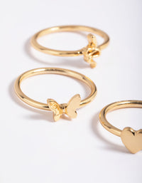 Gold Plated Snake Heart Butterfly Ring - link has visual effect only