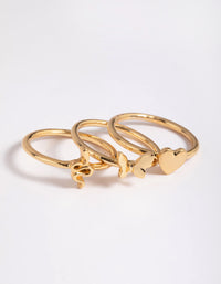 Gold Plated Snake Heart Butterfly Ring - link has visual effect only