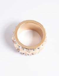 Gold Stud & Diamante Band Ring - link has visual effect only