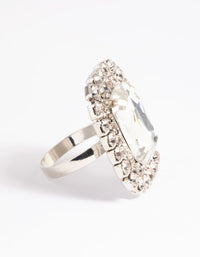 Silver Square Statement Stone Ring - link has visual effect only