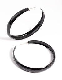 Matte Black 60mm Hoop Earrings - link has visual effect only