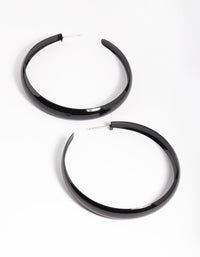 Matte Black 60mm Hoop Earrings - link has visual effect only