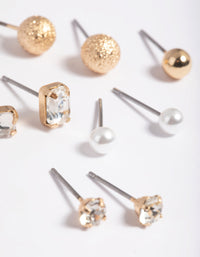 Gold Sphere Stud Earring Pack - link has visual effect only