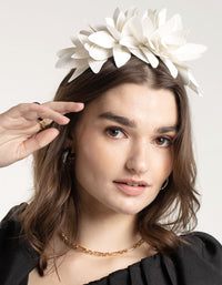 White Petal Statement Headband - link has visual effect only